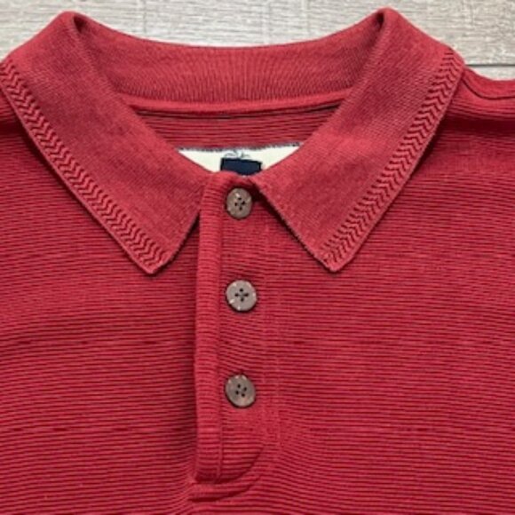 Tommy Bahama Burgundy Sweater Mens Large Long Sleeve Silk Polo - Picture 9 of 13